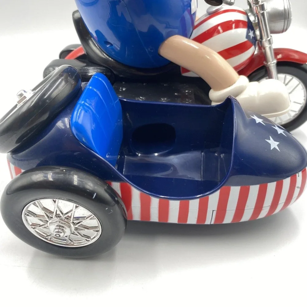 Blue‎ M&M Freedom Rider Motorcycle Sidecar Dispenser Mars Collectible Patriotic